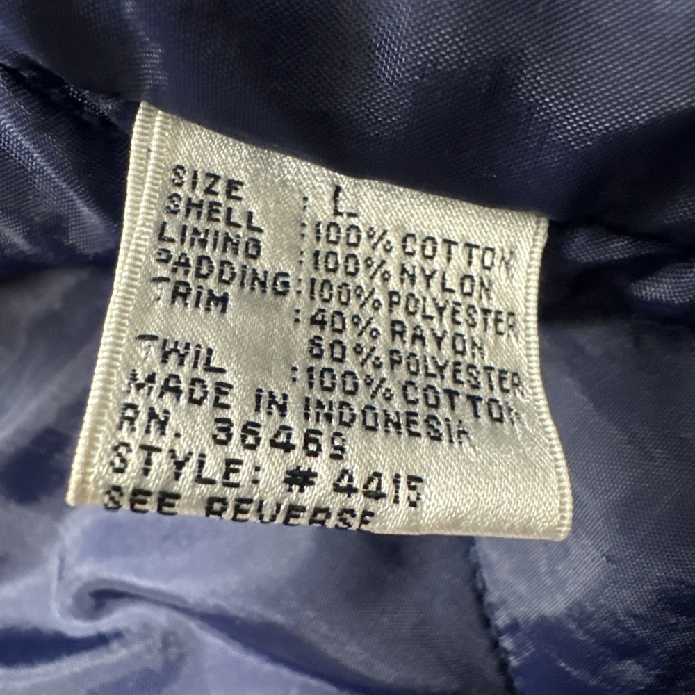 Vintage 80's 90's Women's Large Denim Bomber Jacket Patchwork Geometric Retro - Picture 6 of 9